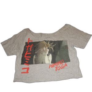 *ALTERED* MY HERO ACADEMIA junior's small Himiko Toga gray cut out graphic tee